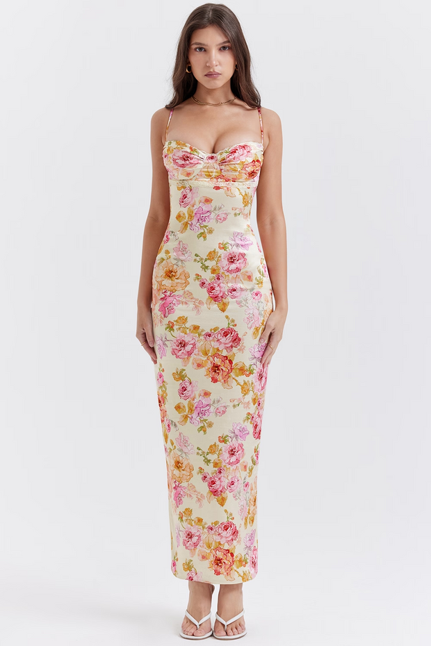 Ivory Floral Maxi Dress