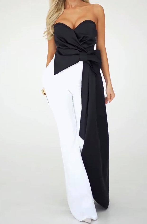 Sexy Bandeau Bow Two Colors Dress