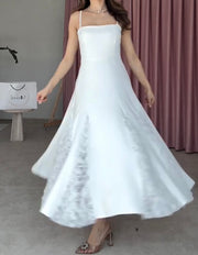 Spaghetti Straps Sleeveless Waist-Tight Simple Dress
