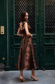 The Vera Dress in Cocoa Baroque Floral