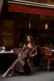 The Vera Dress in Cocoa Baroque Floral
