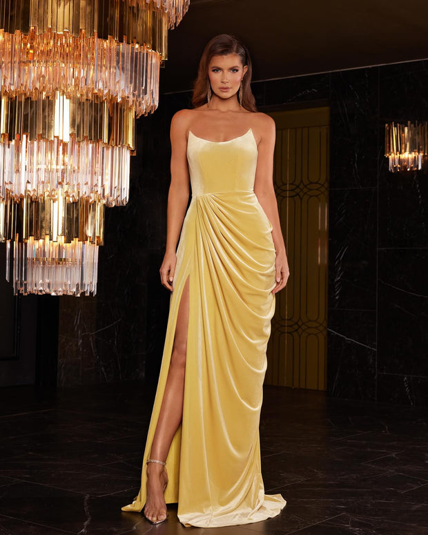 Sexy off-the-Shoulder Slim-Fit Draping Slit Dress