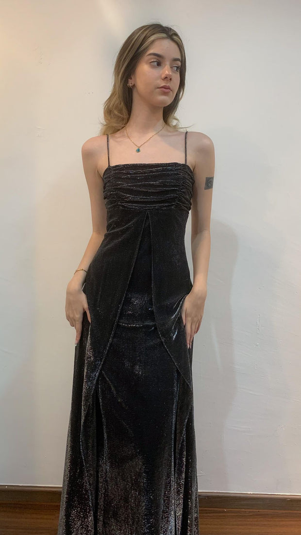 Sexy Sling Pleated Slim-Fitting Patchwork Dress