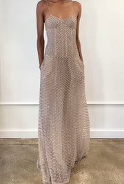 Sexy Temperament Hot Drilling See-through Sling Dress