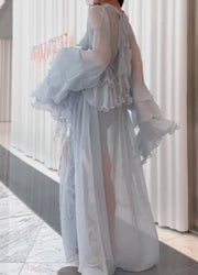 See-through Ruffled Layered Hollow-out Dress