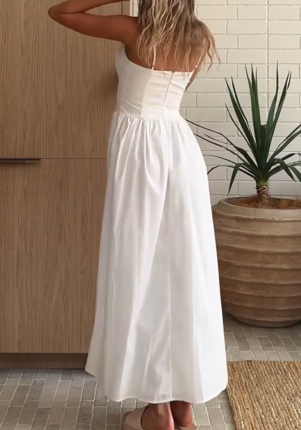 off-Shoulder Spaghetti Straps Temperament High Waist Elegant Dress