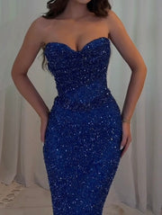 Sexy Tube Top Sequined Waist Sheath Dress