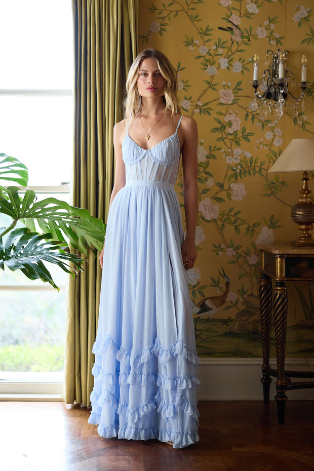 The Carmen Dress in Halogen Blue