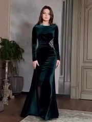 Sexy Long Sleeve Slim Temperament Elegant Dress