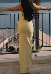 Fashion Sexy Slim Tube Top Three-Dimensional Flower Dress