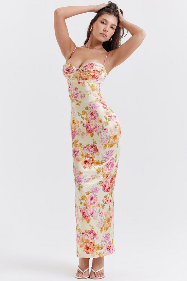 Ivory Floral Maxi Dress