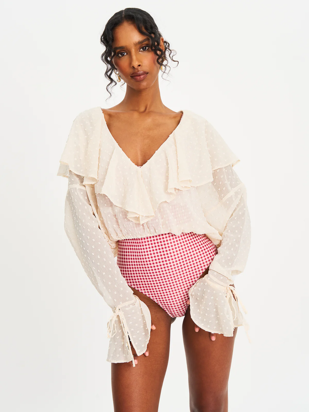 Sexy Deep V Lace See-through Top