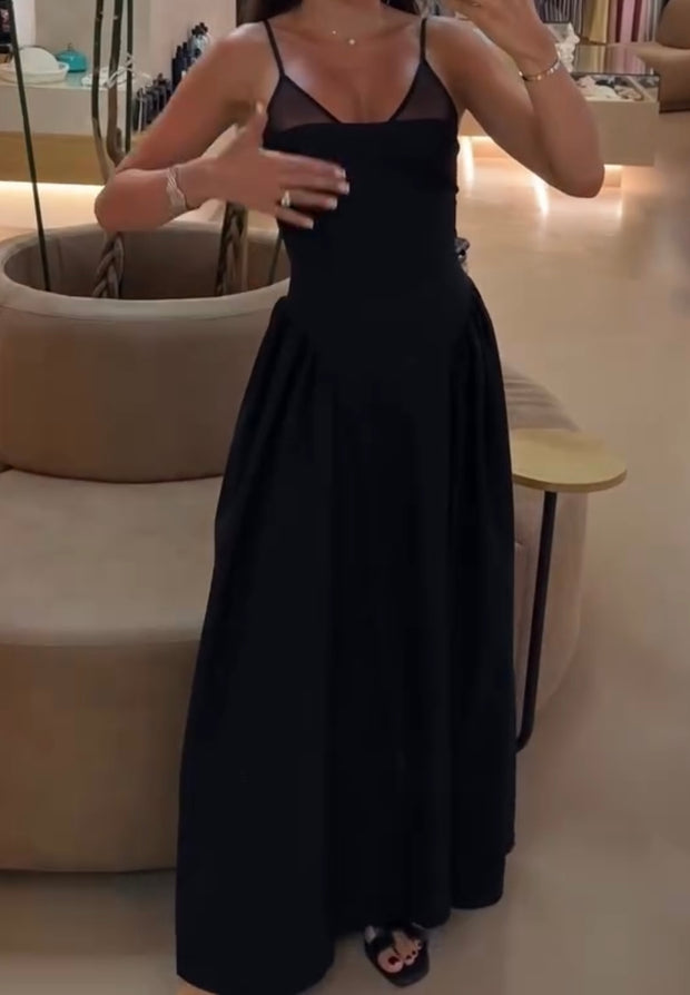 Sexy Waist Trimming Slim Backless Sling Dress