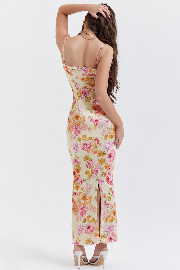 Ivory Floral Maxi Dress