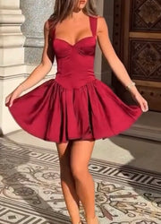 Socialite Temperament Sexy Jacquard a Swing Backless Bow Dress