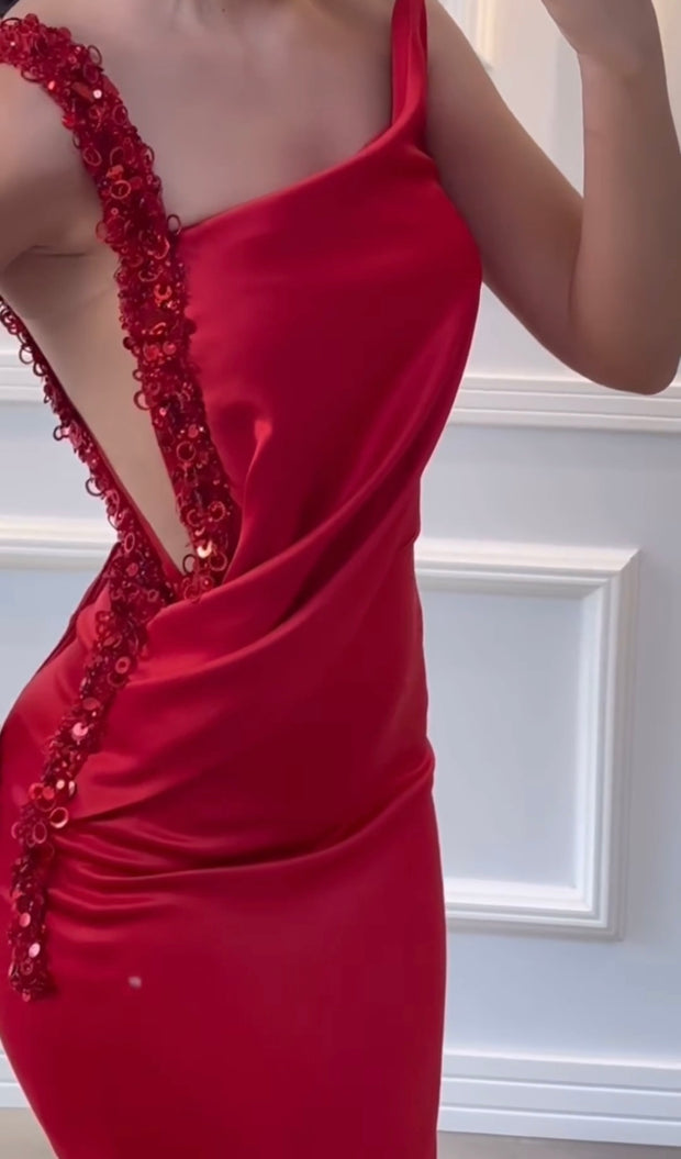 Fashion Personality Buckle Sling Waist Dress