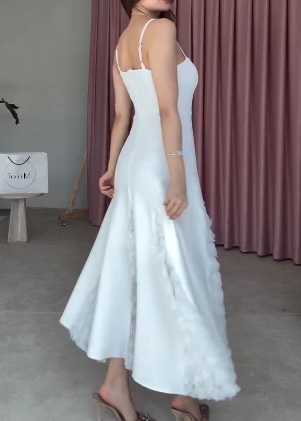 Spaghetti Straps Sleeveless Waist-Tight Simple Dress