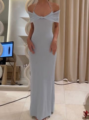 Sexy Halter Mesh Tight Waist Dress