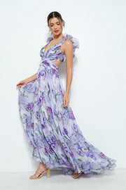 Sexy Elegant Sling Pleated Print Dress