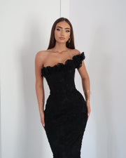 Sexy Solid Color Elegant Shoulder Sleeveless Waist Slimming Dress