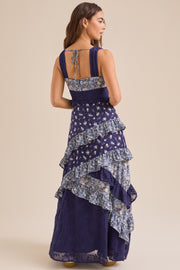Casual Patchwork Floral Maxi Dress