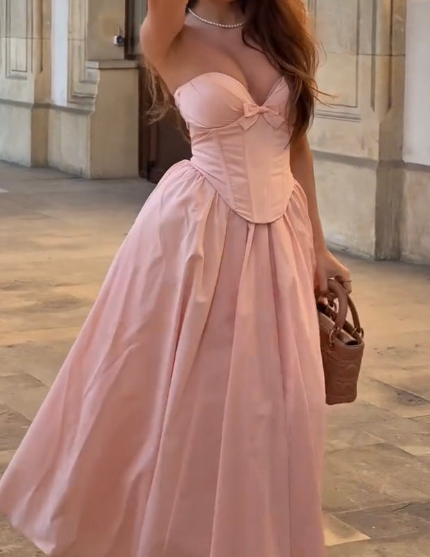 Sexy Sleeveless Corsage Tube Top Dress