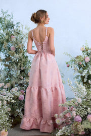 The Avery Dress in Light Pink Windsor Brocade
