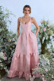 The Avery Dress in Light Pink Windsor Brocade