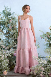 The Avery Dress in Light Pink Windsor Brocade