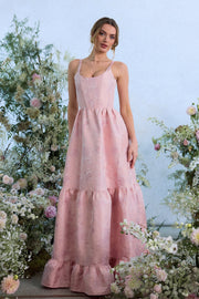 The Avery Dress in Light Pink Windsor Brocade
