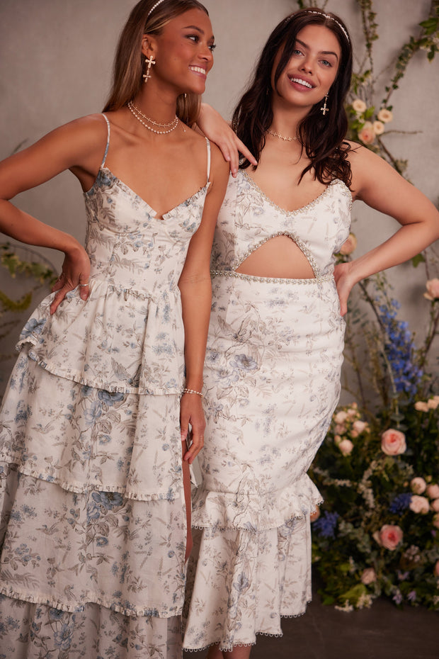 The Caterina Dress in Blue Murano Print