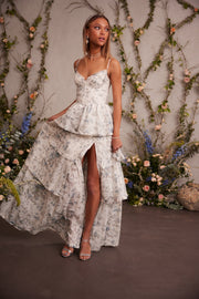 The Caterina Dress in Blue Murano Print