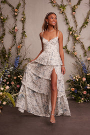 The Caterina Dress in Blue Murano Print