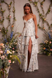 The Caterina Dress in Blue Murano Print