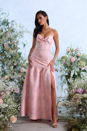 The Beatrice Dress in Light Pink Windsor Brocade