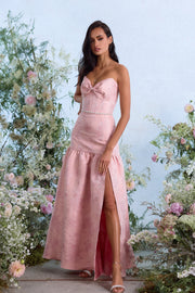 The Beatrice Dress in Light Pink Windsor Brocade