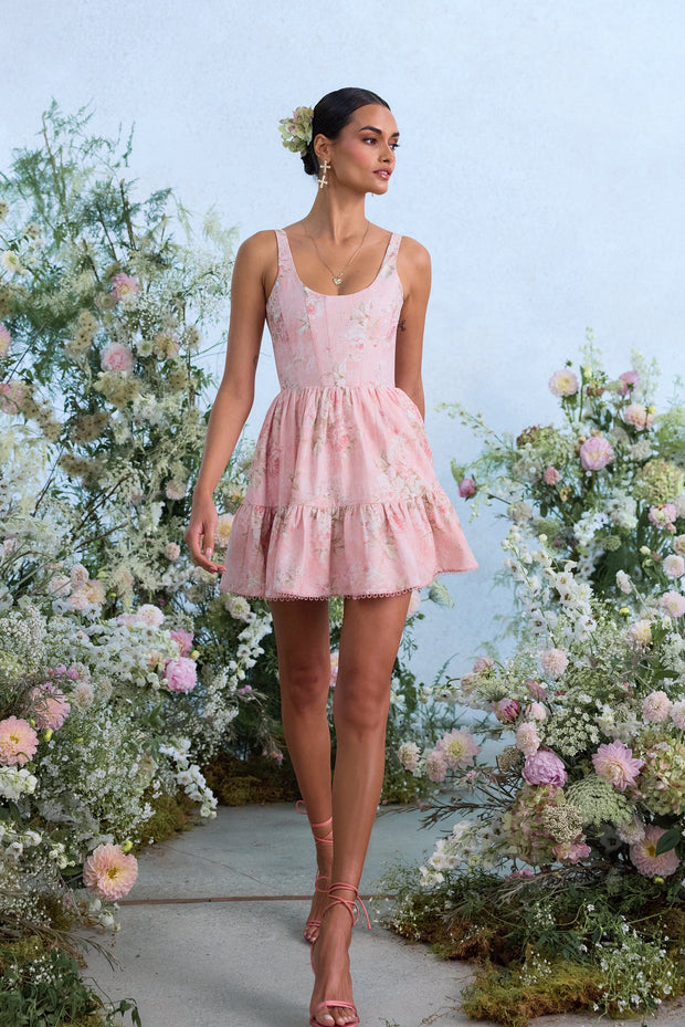 The Betina Dress in Light Pink Tapestry Rose