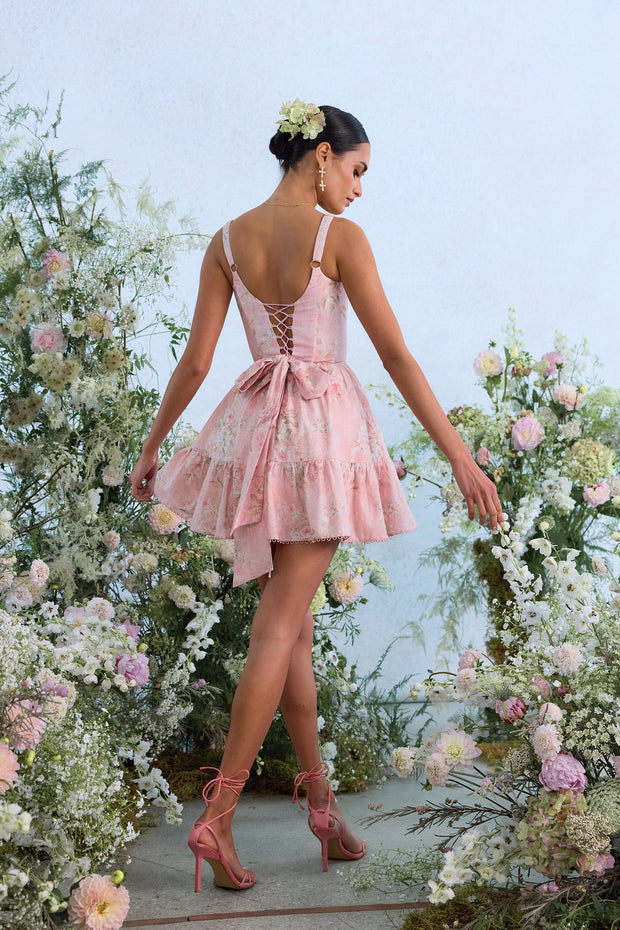 The Betina Dress in Light Pink Tapestry Rose