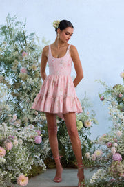 The Betina Dress in Light Pink Tapestry Rose