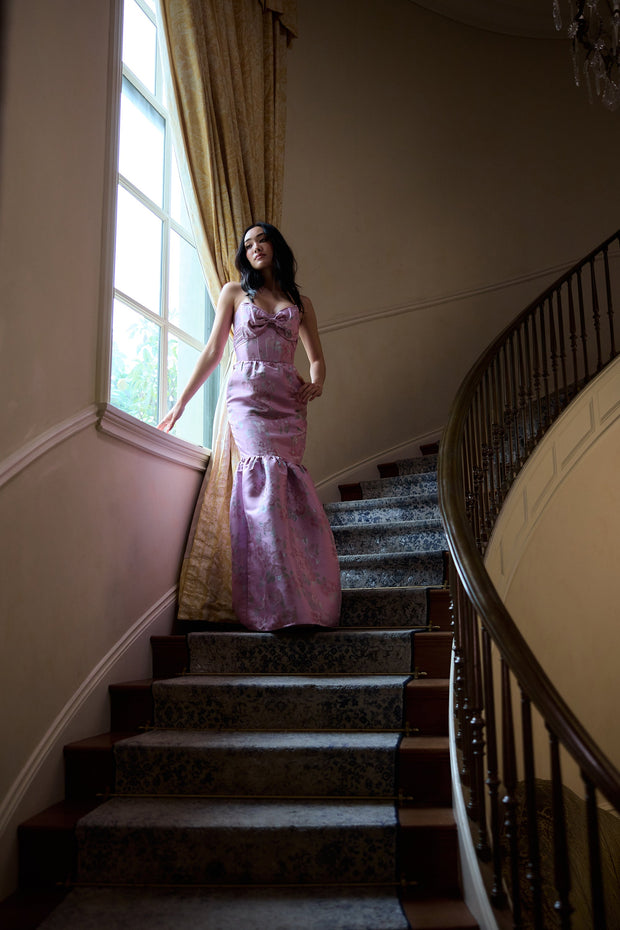 The Beth Dress in Orchid Baroque Floral
