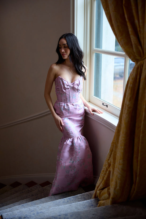 The Beth Dress in Orchid Baroque Floral