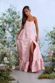 The Charlotte Dress in Light Pink Windsor Brocade