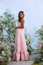 The Charlotte Dress in Light Pink Windsor Brocade