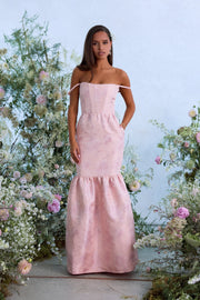 The Cherie Dress in Light Pink Windsor Brocade