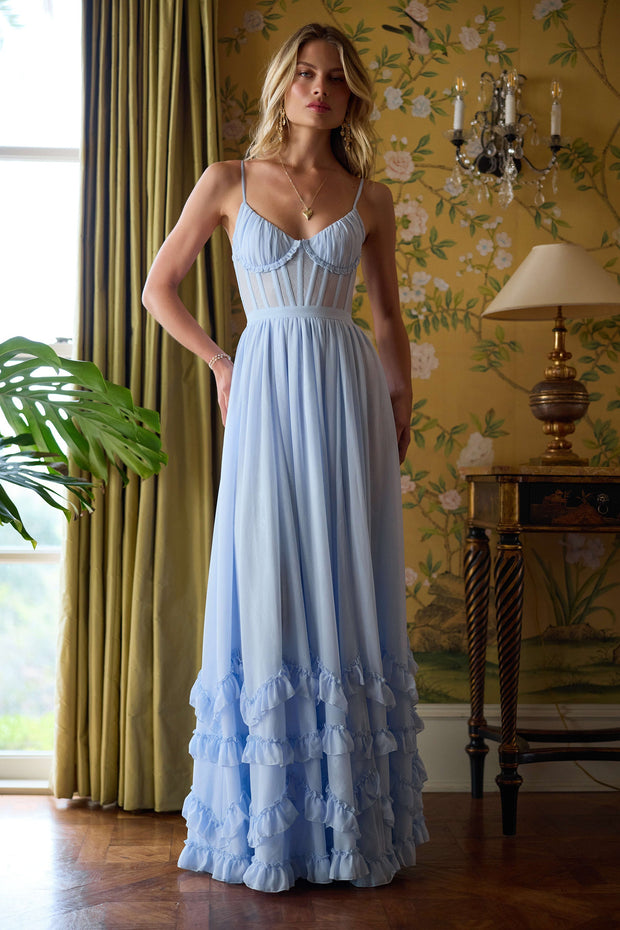 The Carmen Dress in Halogen Blue