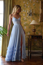 The Carmen Dress in Halogen Blue