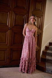 The Carmen Dress in Pink Peony Print
