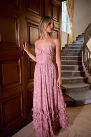 The Carmen Dress in Pink Peony Print
