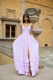 The Carmen Dress in Lavender Fog