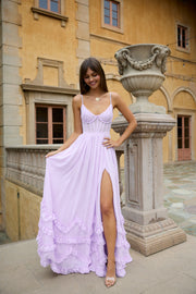 The Carmen Dress in Lavender Fog